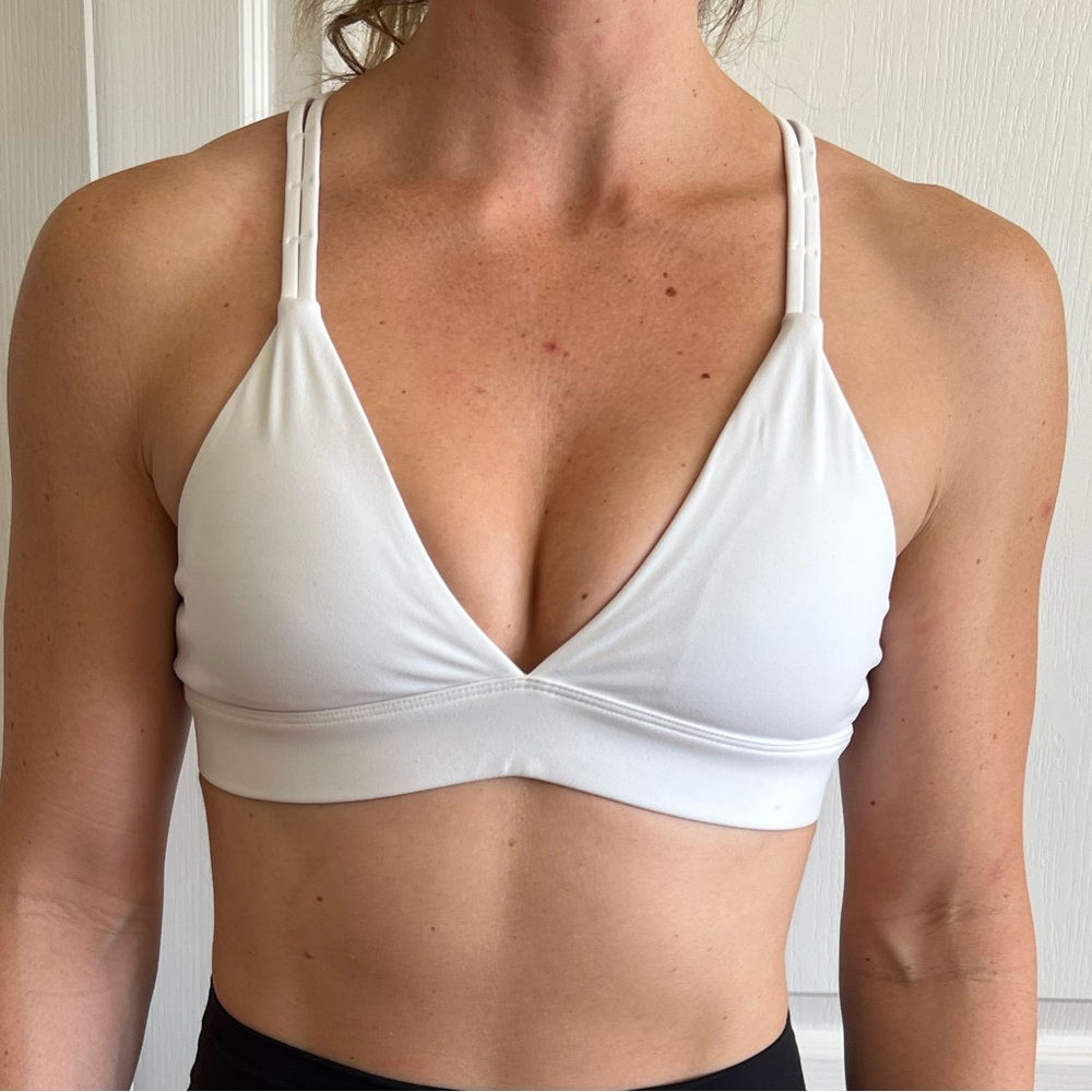 White racer back sport bra